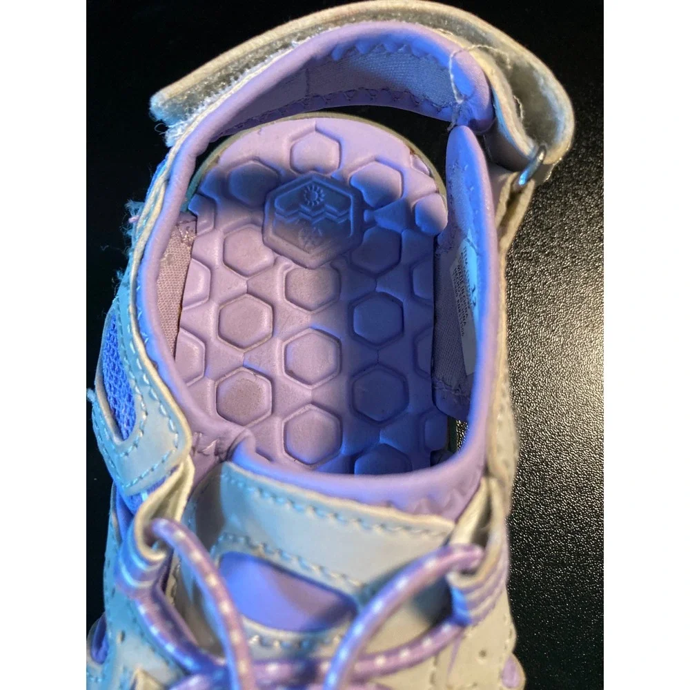 Khombu Dana Kids Grey Purple Closed Toe Sport Water Sandals Size 12 1182623